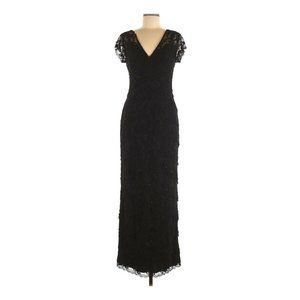 Marina Women's Short Sleeve Black Lace Dress